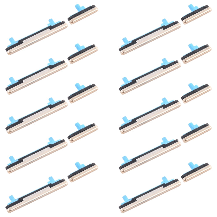 For Samsung Galaxy A8+ 2018 SM-A730 10pcs Power Button + Volume Control Button(Gold) - Home key & Side Key by buy2fix | Online Shopping UK | buy2fix