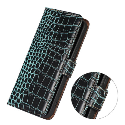 For Sony Xperia 1 VI Crocodile Top Layer Cowhide Leather Phone Case(Green) - Sony Cases by buy2fix | Online Shopping UK | buy2fix