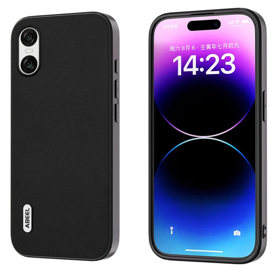 For Sony Xperia 10 VI ABEEL Haze Texture PU Phone Case(Black)