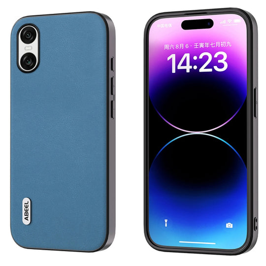 For Sony Xperia 10 VI ABEEL Haze Texture PU Phone Case(Sky Blue)