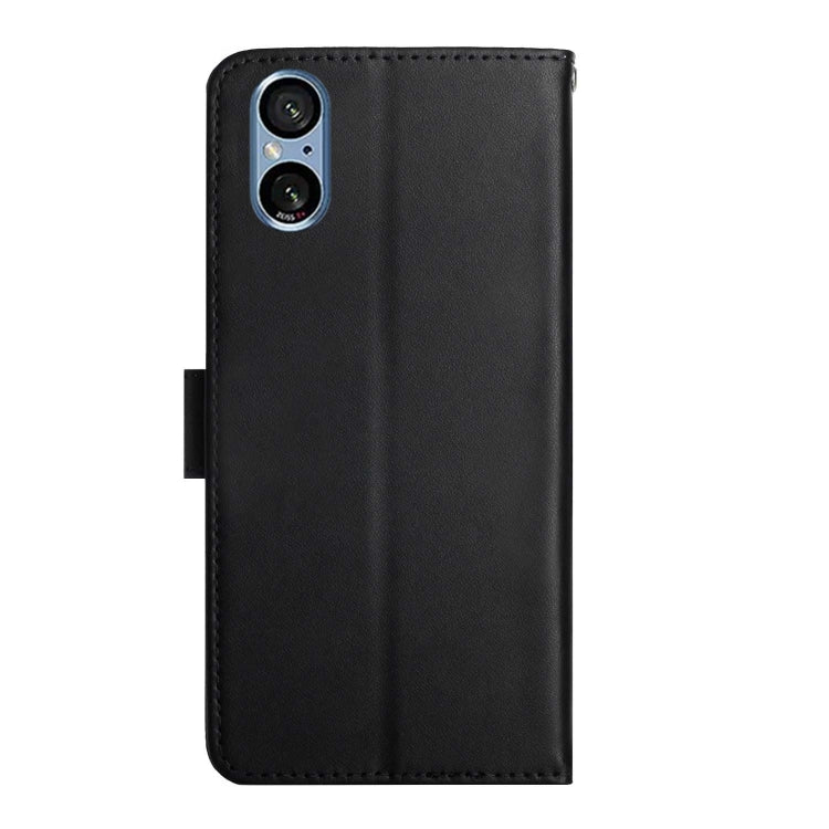 For Sony Xperia 5 V Genuine Leather Fingerprint-proof Horizontal Flip Phone Case(Black) - Sony Cases by buy2fix | Online Shopping UK | buy2fix