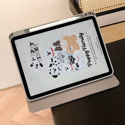 For iPad Pro 12.9 2022 / 2021 / 2020 Painted Magnetic Split Leather Tablet Case(Puppy) - iPad Pro 12.9 (2022/2021) Cases by buy2fix | Online Shopping UK | buy2fix