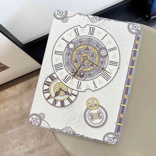 For iPad Air 11 2025 / 2024 Painted Magnetic Split Leather Tablet Case(Time Clock) - iPad Pro 11 (2022/2021) Cases by buy2fix | Online Shopping UK | buy2fix