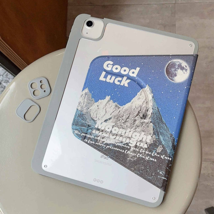 For iPad 10.2 2021 / 2020 / 10.5 Painted Magnetic Split Leather Tablet Case(Mountain Moon) - iPad 10.2 Cases by buy2fix | Online Shopping UK | buy2fix