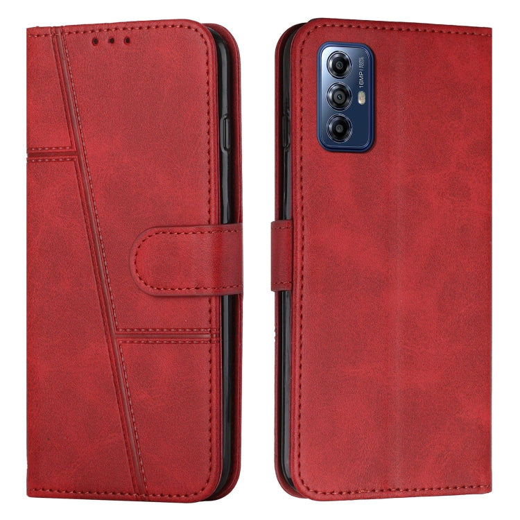 For Motorola Moto G Play 5G 2024 Stitching Calf Texture Buckle Leather Phone Case(Red) by buy2fix
