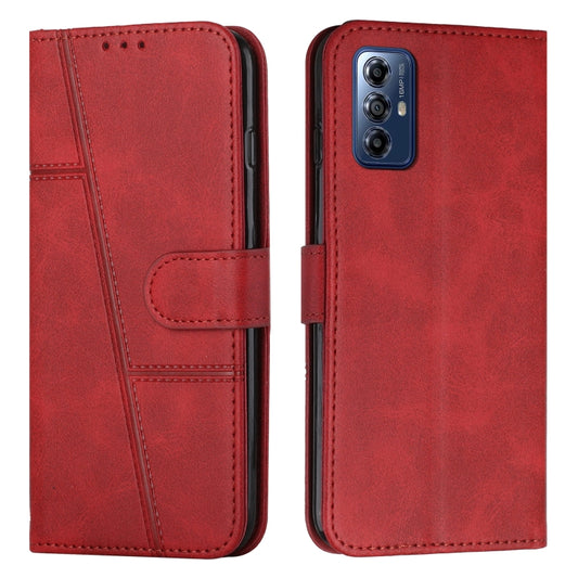 For Motorola Moto G Play 5G 2024 Stitching Calf Texture Buckle Leather Phone Case(Red) by buy2fix