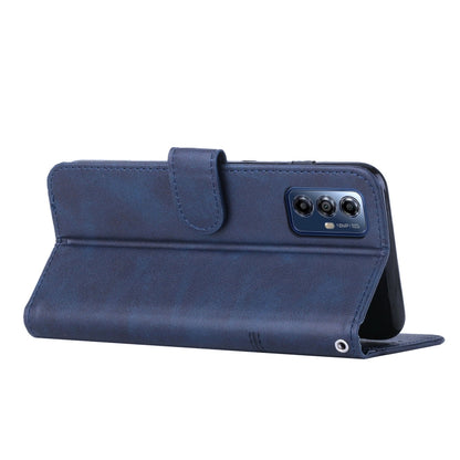 For Motorola Moto G Play 5G 2024 Stitching Calf Texture Buckle Leather Phone Case(Blue) by buy2fix
