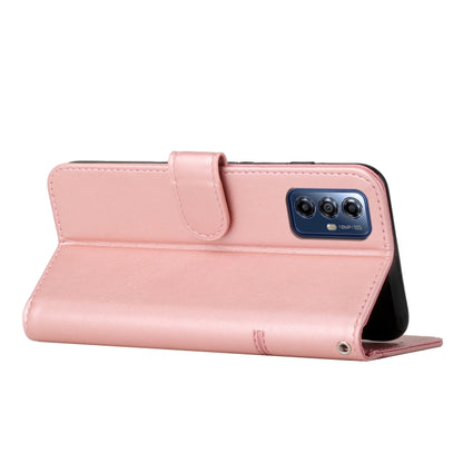 For Motorola Moto G Play 5G 2024 Stitching Calf Texture Buckle Leather Phone Case(Rose Gold) by buy2fix