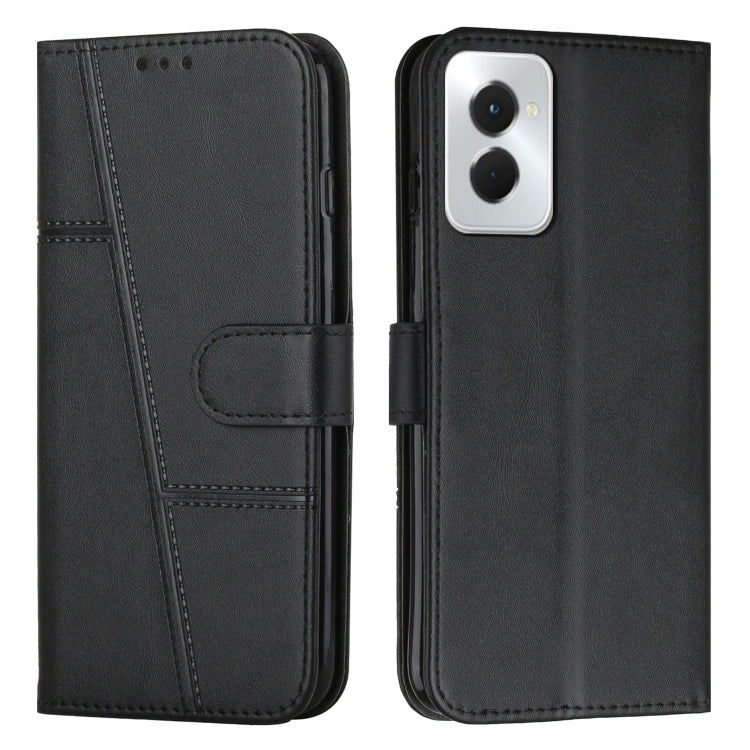 For Motorola Moto G Power 2024 Stitching Calf Texture Buckle Leather Phone Case(Black) by buy2fix