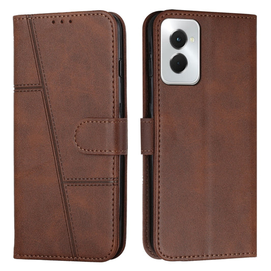 For Motorola Moto G Power 2024 Stitching Calf Texture Buckle Leather Phone Case(Brown) by buy2fix