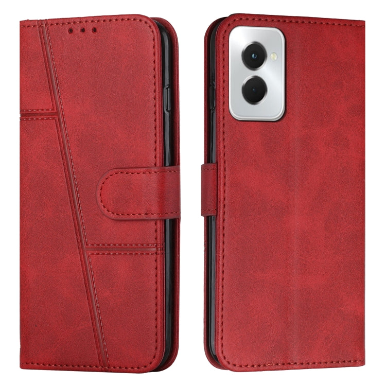 For Motorola Moto G Power 2024 Stitching Calf Texture Buckle Leather Phone Case(Red) by buy2fix