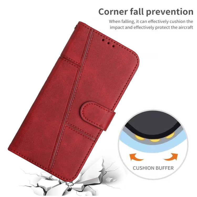 For Motorola Moto G Power 2024 Stitching Calf Texture Buckle Leather Phone Case(Red) by buy2fix
