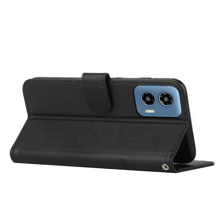 For Motorola Moto G Play 5G 2024/G 5G 2024 Stitching Calf Texture Buckle Leather Phone Case(Black) by buy2fix