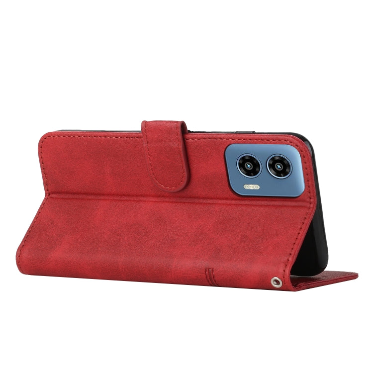 For Motorola Moto G Play 5G 2024/G 5G 2024 Stitching Calf Texture Buckle Leather Phone Case(Red) by buy2fix