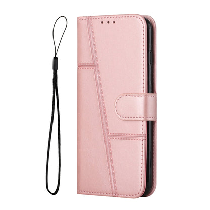 For Motorola Moto G Play 5G 2024/G 5G 2024 Stitching Calf Texture Buckle Leather Phone Case(Rose Gold) by buy2fix
