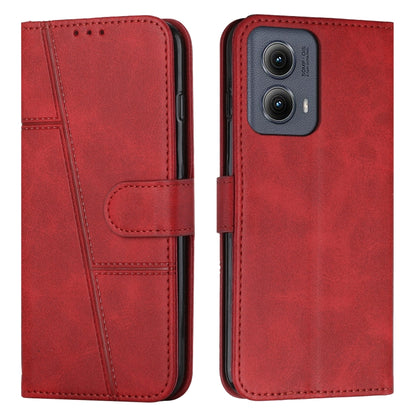 For Motorola Edge 2024 Stitching Calf Texture Buckle Leather Phone Case(Red) by buy2fix