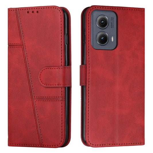 For Motorola Edge 2024 Stitching Calf Texture Buckle Leather Phone Case(Red) by buy2fix