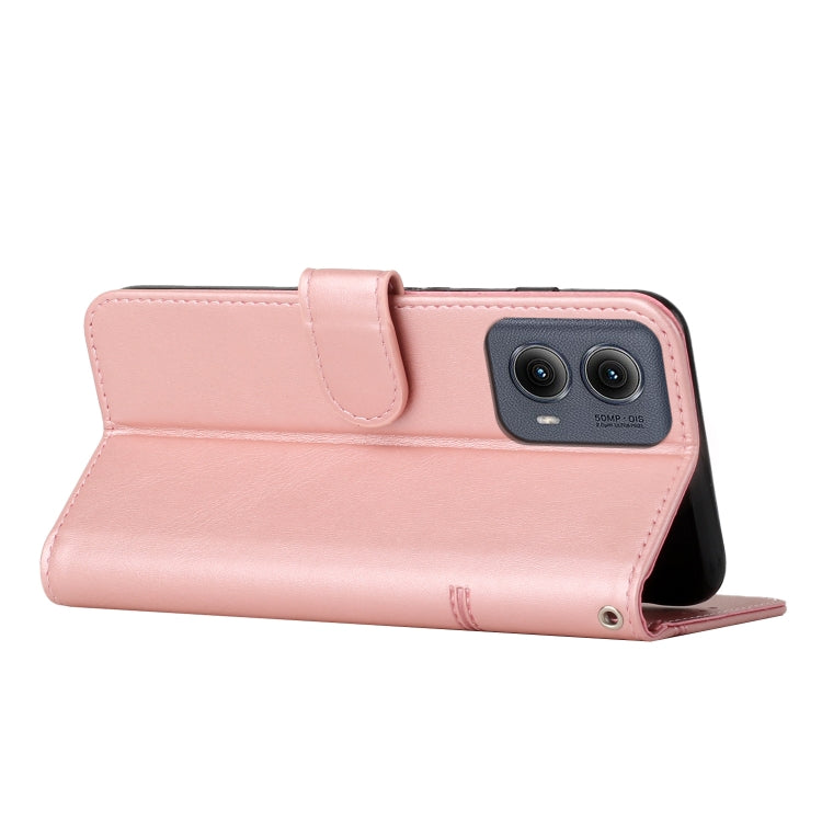 For Motorola Edge 2024 Stitching Calf Texture Buckle Leather Phone Case(Rose Gold) by buy2fix