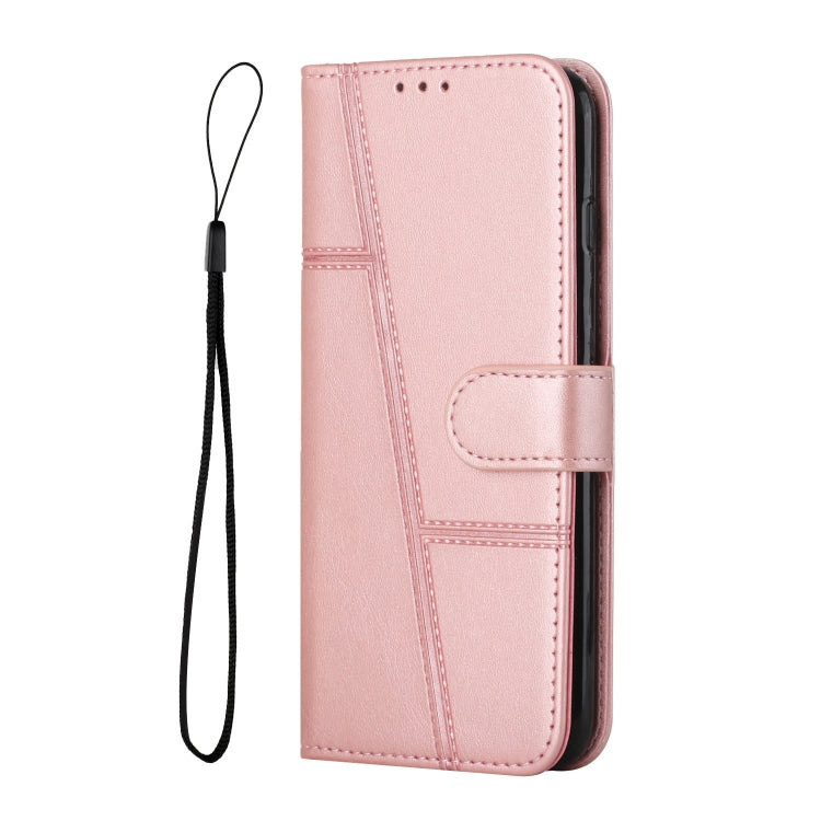 For Motorola Moto G Stylus 5G 2024 Stitching Calf Texture Buckle Leather Phone Case(Rose Gold) by buy2fix