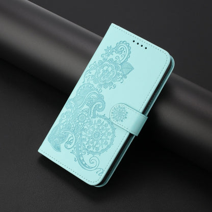 For Motorola Edge 5G 2024 Datura Flower Embossed Flip Leather Phone Case(Light Blue) by buy2fix