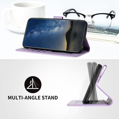 For Motorola Moto G Power 5G 2024 Datura Flower Embossed Flip Leather Phone Case(Purple) by buy2fix