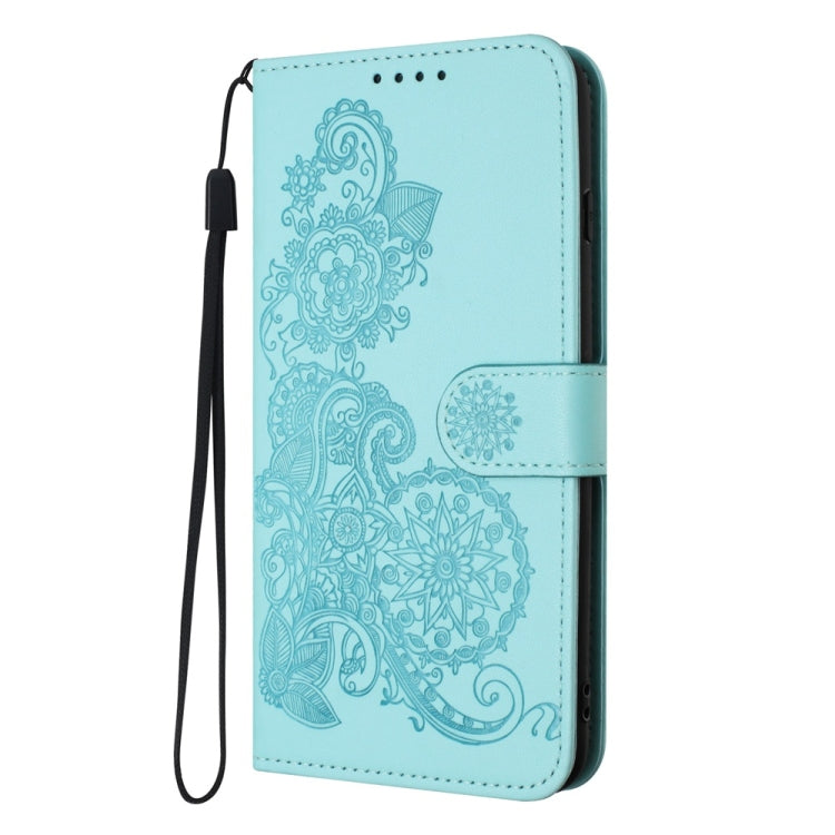 For Motorola Moto G Stylus 5G 2024 Datura Flower Embossed Flip Leather Phone Case(Light Blue) by buy2fix