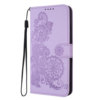For Motorola Moto G Stylus 5G 2024 Datura Flower Embossed Flip Leather Phone Case(Purple) by buy2fix