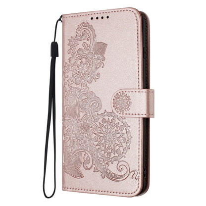 For Motorola Moto G Stylus 5G 2024 Datura Flower Embossed Flip Leather Phone Case(Rose Gold) by buy2fix