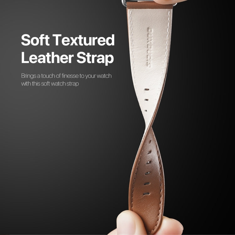 For Apple Watch Ultra 2 49mm DUX DUCIS YS Series Genuine Leather Watch Band(Brown) by DUX DUCIS