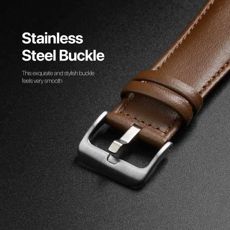 For Apple Watch 6 44mm DUX DUCIS YS Series Genuine Leather Watch Band(Brown) by DUX DUCIS