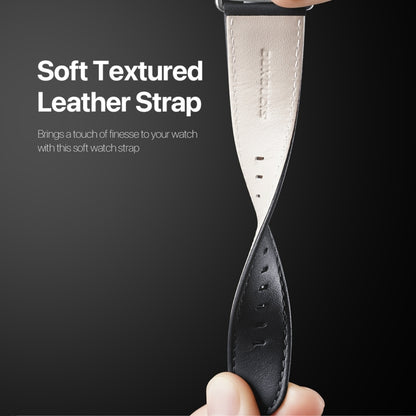 For Apple Watch 3 42mm DUX DUCIS YS Series Genuine Leather Watch Band(Blue) by DUX DUCIS