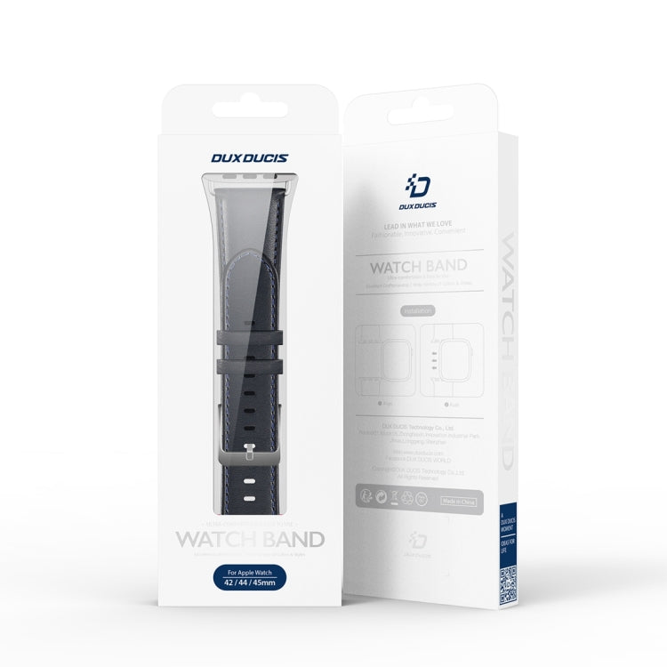 For Apple Watch 2 42mm DUX DUCIS YS Series Genuine Leather Watch Band(Blue) by DUX DUCIS