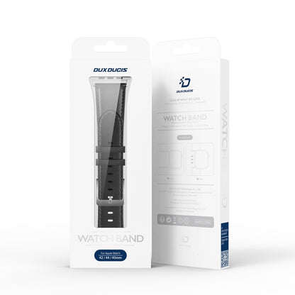 For Apple Watch 42mm DUX DUCIS YS Series Genuine Leather Watch Band(Black) by DUX DUCIS