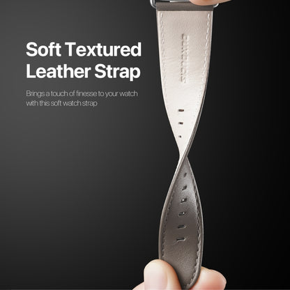 For Apple Watch 38mm DUX DUCIS YS Series Genuine Leather Watch Band(Grey) by DUX DUCIS