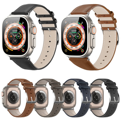 For Apple Watch Ultra 49mm DUX DUCIS YS Series Genuine Leather Watch Band(Brown) by DUX DUCIS