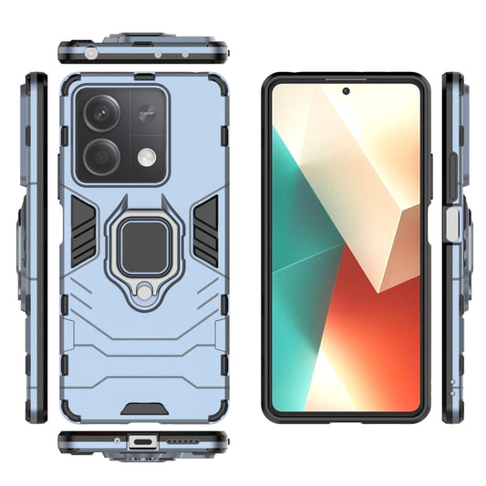 For Xiaomi Redmi Note 13 Shockproof PC + TPU Holder Phone Case(Navy Blue) - Xiaomi Cases by buy2fix | Online Shopping UK | buy2fix