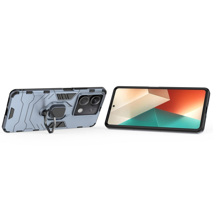 For Xiaomi Redmi Note 13 Shockproof PC + TPU Holder Phone Case(Navy Blue) - Xiaomi Cases by buy2fix | Online Shopping UK | buy2fix