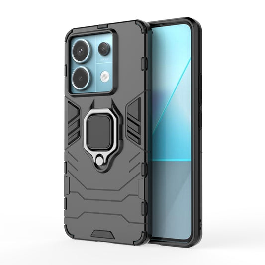 For Xiaomi Redmi Note 13 Pro Shockproof PC + TPU Holder Phone Case(Black) - Xiaomi Cases by buy2fix | Online Shopping UK | buy2fix