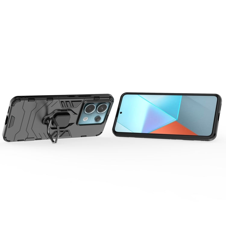 For Xiaomi Redmi Note 13 Pro Shockproof PC + TPU Holder Phone Case(Black) - Xiaomi Cases by buy2fix | Online Shopping UK | buy2fix