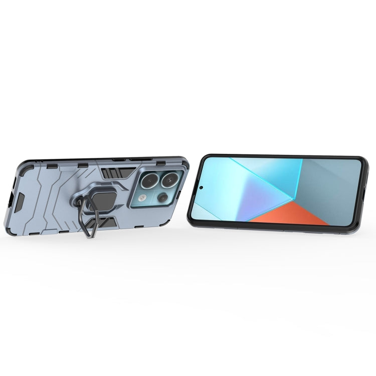 For Xiaomi Redmi Note 13 Pro Shockproof PC + TPU Holder Phone Case(Navy Blue) - Xiaomi Cases by buy2fix | Online Shopping UK | buy2fix