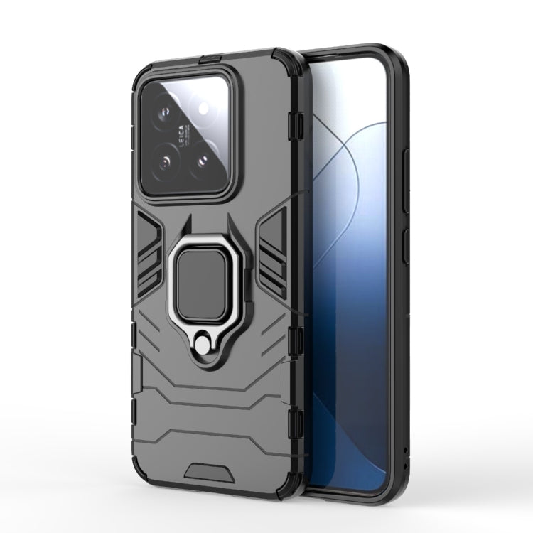 For Xiaomi 14 Shockproof PC + TPU Holder Phone Case(Black) - Xiaomi Cases by buy2fix | Online Shopping UK | buy2fix