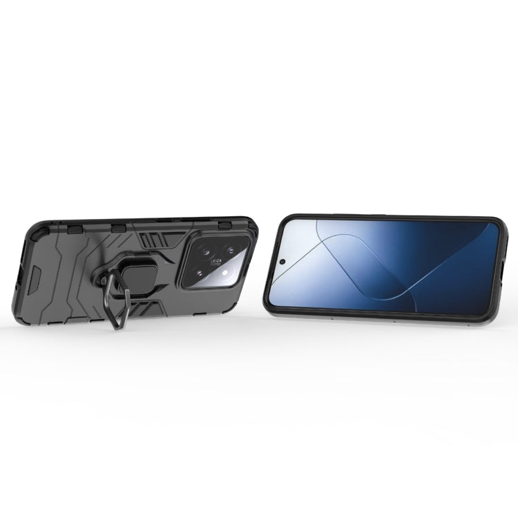 For Xiaomi 14 Shockproof PC + TPU Holder Phone Case(Black) - Xiaomi Cases by buy2fix | Online Shopping UK | buy2fix