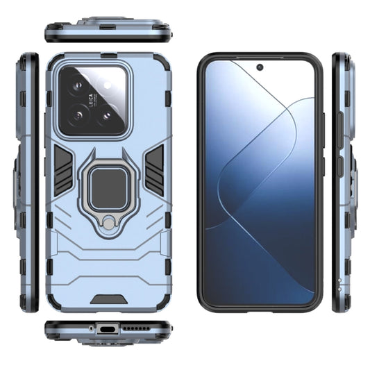 For Xiaomi 14 Shockproof PC + TPU Holder Phone Case(Navy Blue) - Xiaomi Cases by buy2fix | Online Shopping UK | buy2fix