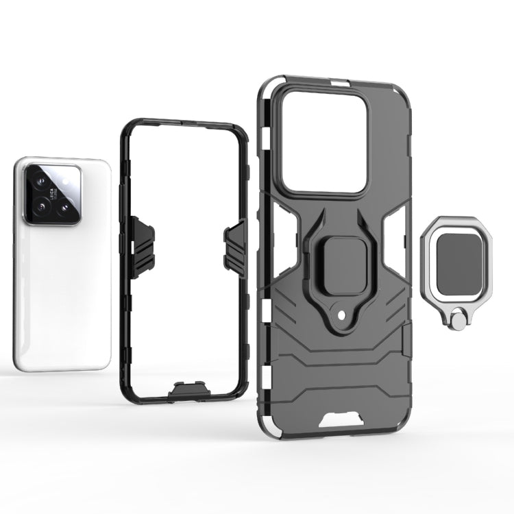 For Xiaomi 14 Shockproof PC + TPU Holder Phone Case(Navy Blue) - Xiaomi Cases by buy2fix | Online Shopping UK | buy2fix