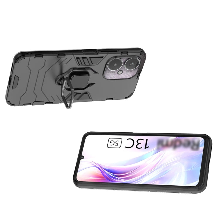 For Xiaomi Redmi 13C 4G / 5G Shockproof PC + TPU Holder Phone Case(Red) by buy2fix