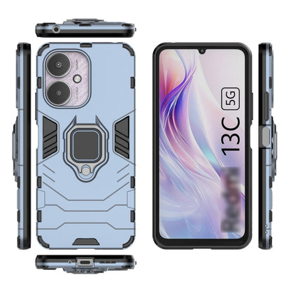 For Xiaomi Redmi 13C 4G / 5G Shockproof PC + TPU Holder Phone Case(Navy Blue) by buy2fix