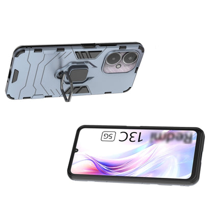 For Xiaomi Redmi 13C 4G / 5G Shockproof PC + TPU Holder Phone Case(Navy Blue) by buy2fix