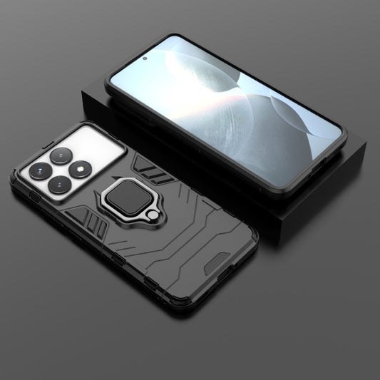 For Xiaomi Redmi K70 Shockproof PC + TPU Holder Phone Case(Black) by buy2fix