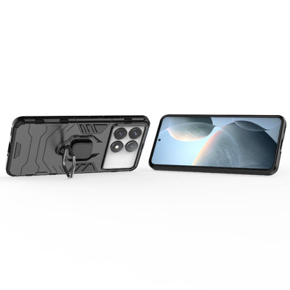 For Xiaomi Redmi K70 Shockproof PC + TPU Holder Phone Case(Black) by buy2fix