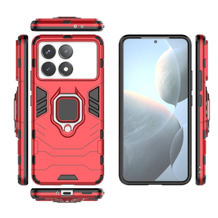 For Xiaomi Redmi K70 Shockproof PC + TPU Holder Phone Case(Red) by buy2fix